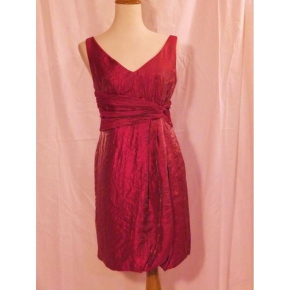 Max & Cleo BCBG Max Azria Bubble Hem Shimmer Dress 6 NEW - Picture 4 of 11
